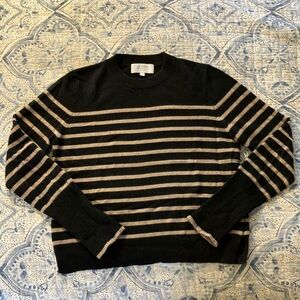 LaLign Lean Lines Sweater- Black with Tan Lines